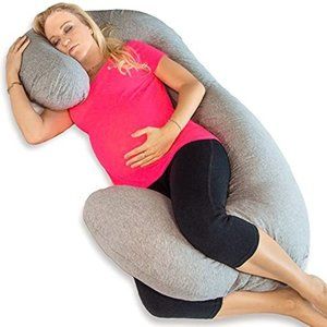 FORTEM Pregnancy Pillow for Maternity, C Shaped Full Body Pillow w/ Knee & Neck